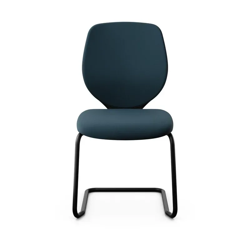 Giroflex 353 cantilever conference chair without armrests, Blue/ Black, New