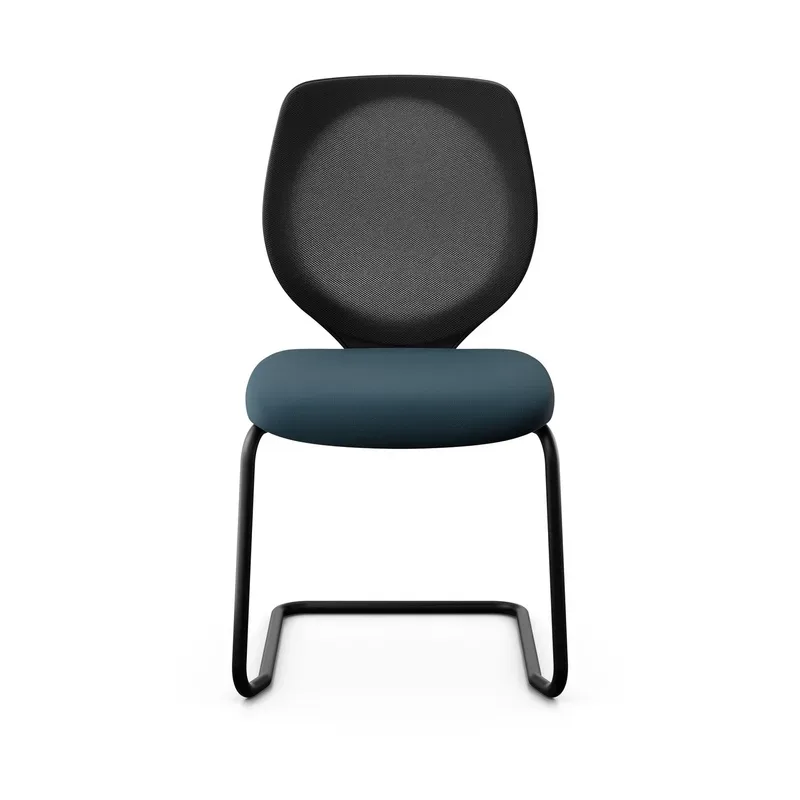 Giroflex 353 cantilever conference chair without armrests, Blue/ Black, New