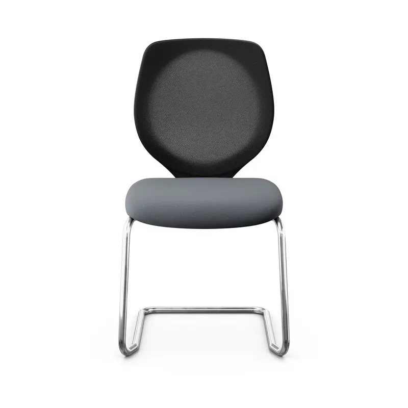 Giroflex 353 cantilever conference chair without armrests, Gray/Chrome-plated, New