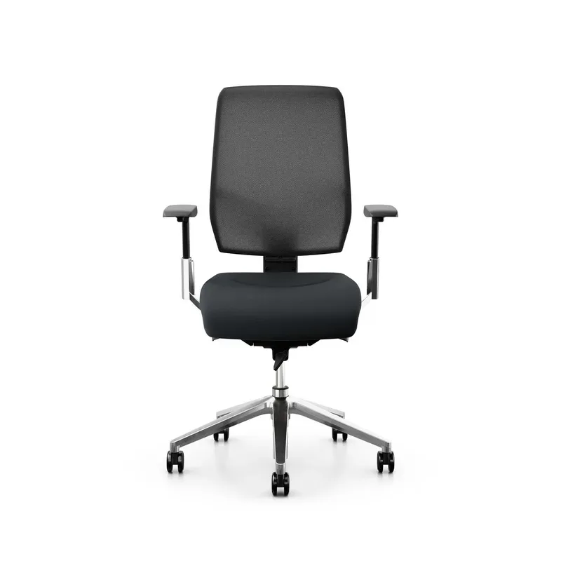 Giroflex office chair 68-3519 with 3D armrests, Black/Chrome-plated, New, Ergonomic chair - ideal for flexible working