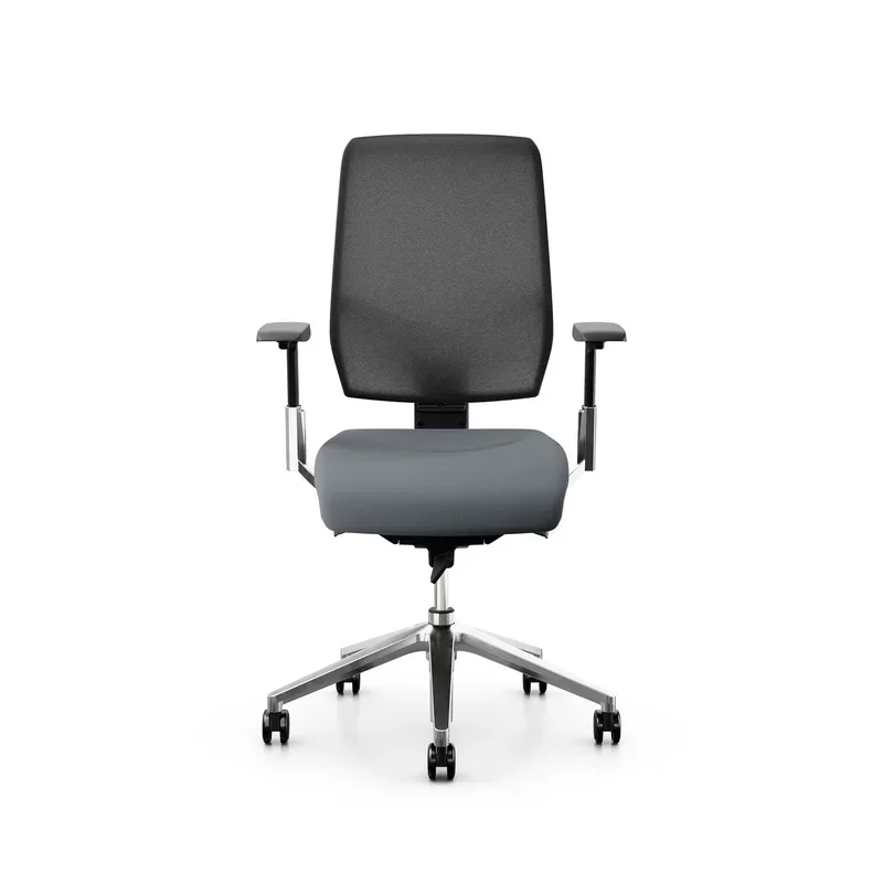 Giroflex office chair 68-3519 with 3D armrests, Gray/Chrome-plated, New, Ergonomic chair - ideal for flexible working