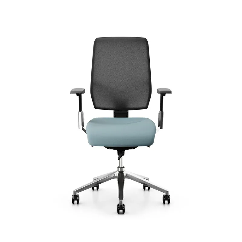 Giroflex office chair 68-3519 with 3D armrests, Light blue/Chrome-plated, New, Ergonomic chair - ideal for flexible working