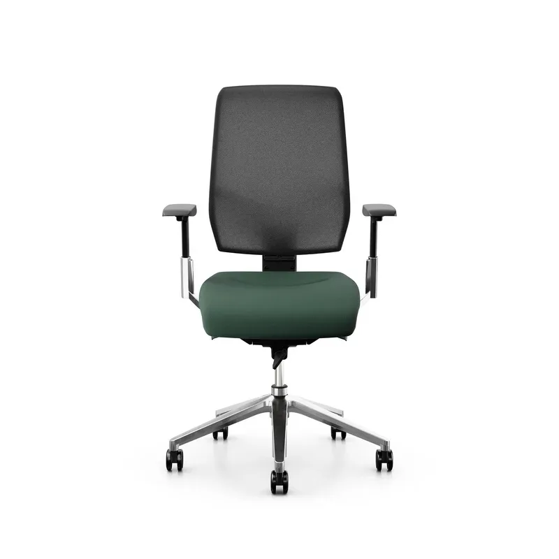 Giroflex office chair 68-3519 with 3D armrests, Dark green/Chrome-plated, New, Ergonomic chair - ideal for flexible working
