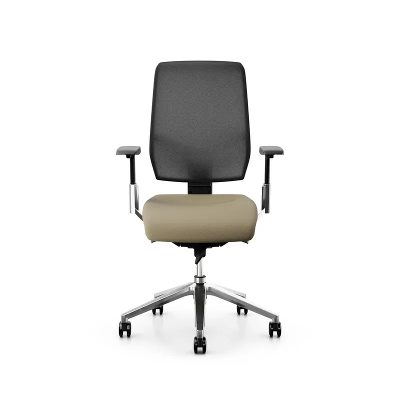Giroflex office chair 68-3519 with 3D armrests, Light brown/Chrome-plated, New, Ergonomic chair - ideal for flexible working