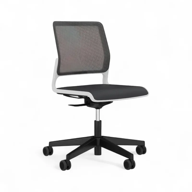 Conference chair SitagXilium Mesh without armrests, Black/White, New - Ergonomic & height-adjustable