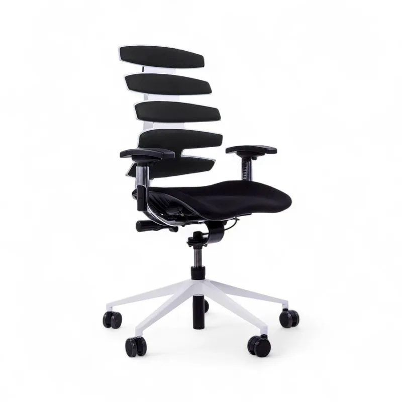 Office chair SitagWave with 3D armrests, Black/White, New, Ergonomic chair - ideal for flexible working