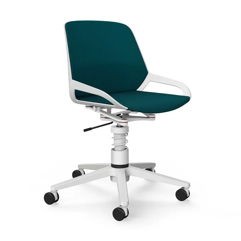 Office swivel chair Aeris Numo Task without armrests, Petrol/White, New, Ergonomic chair - ideal for flexible working