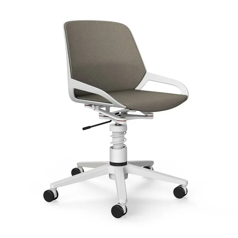 Office swivel chair Aeris Numo Task without armrests, Beige/White, New, Ergonomic chair - ideal for flexible working
