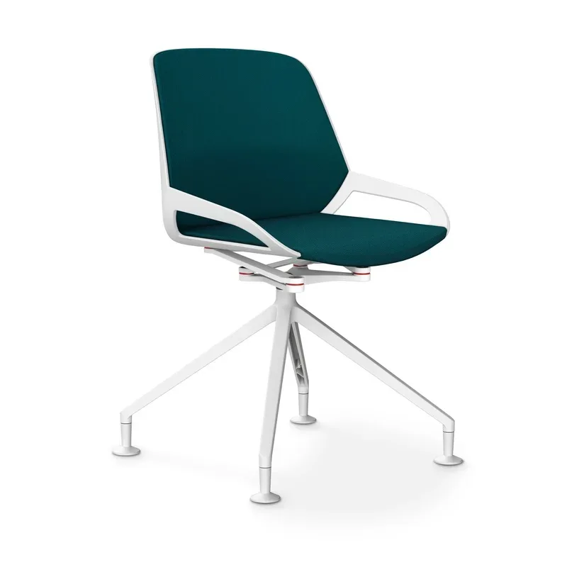 Aeris Numo Comfort conference chair Petrol/White without armrests, New - Perfect for office and reception