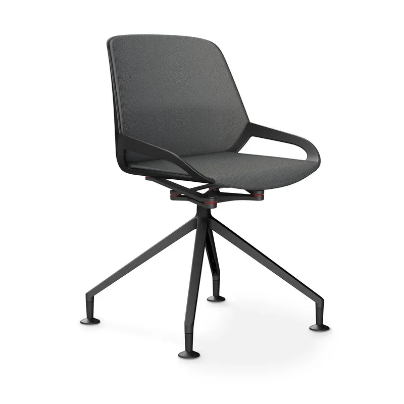 Aeris Numo Comfort conference chair Gray/Black without armrests, New - Perfect for office and reception