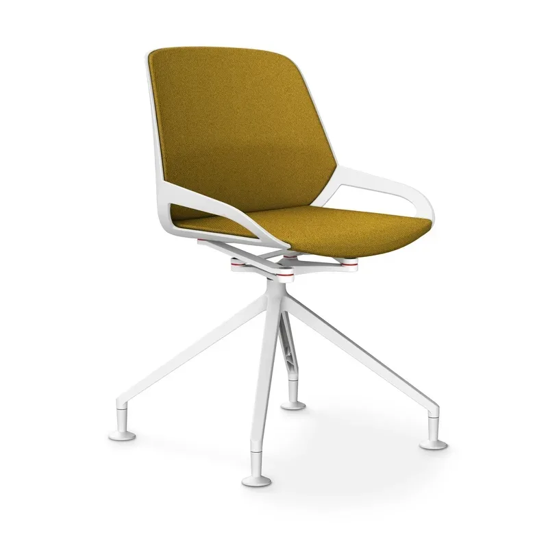 Aeris Numo Comfort conference chair Yellow/White without armrests, New - Perfect for office and reception