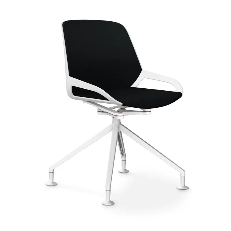 Aeris Numo Comfort conference chair Black/White without armrests, New - Perfect for office and reception