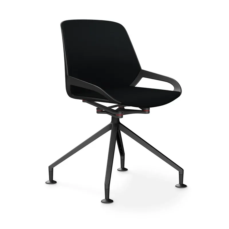 Aeris Numo Comfort conference chair Black/Black without armrests, New - Perfect for office and reception