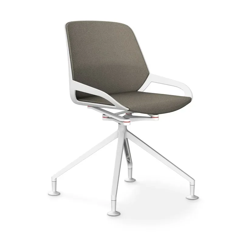 Aeris Numo Comfort conference chair Beige/White without armrests, New - Perfect for office and reception