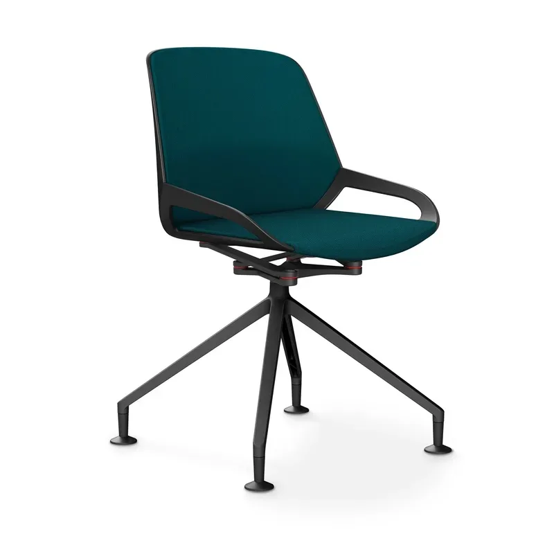 Aeris Numo Comfort conference chair Petrol/Black without armrests, New - Perfect for office and reception