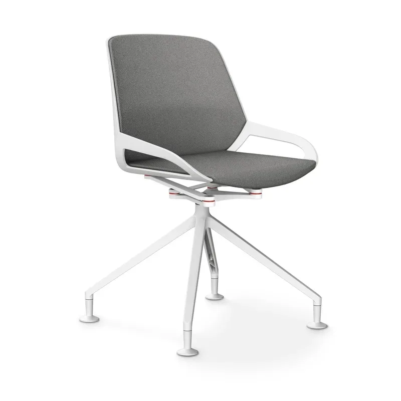 Aeris Numo Comfort conference chair Light grey/White without armrests, New - Perfect for office and reception