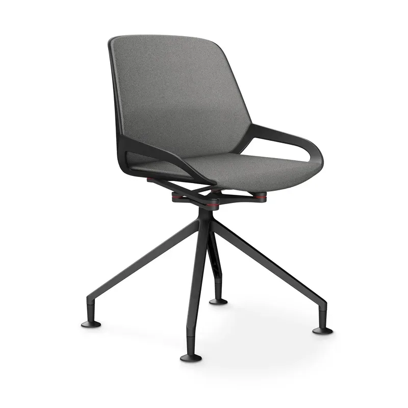 Aeris Numo Comfort conference chair Light grey/Black without armrests, New - Perfect for office and reception