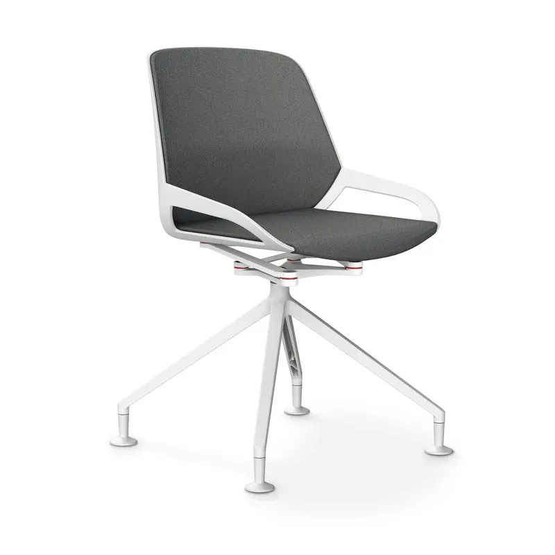 Aeris Numo Comfort conference chair Gray/White without armrests, New - Perfect for office and reception