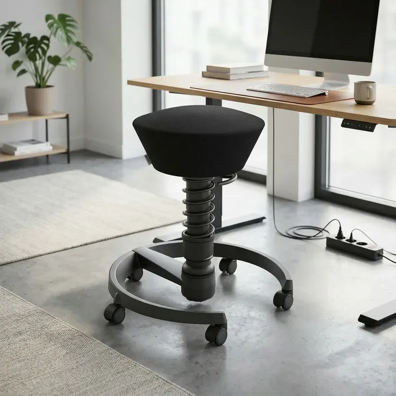 Aeris Swopper office stool Black/Black, New, Dynamic sitting - ideal for healthy sitting