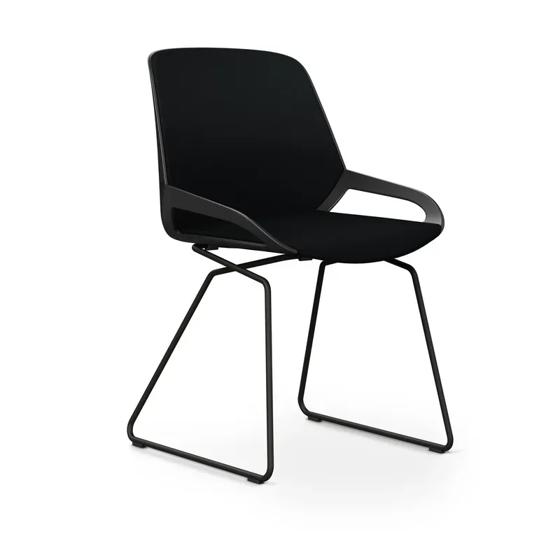 Skid-base chair Aeris Numo Comfort Black/Black without armrests, New - Comfortable seating
