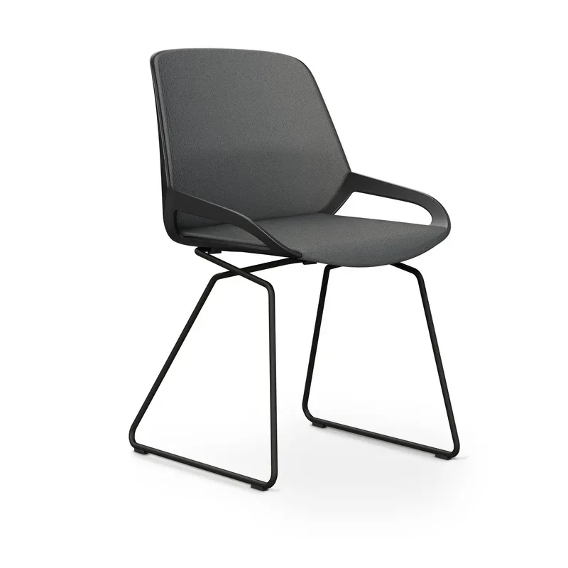 Skid-base chair Aeris Numo Comfort Gray/Black without armrests, New - Comfortable seating