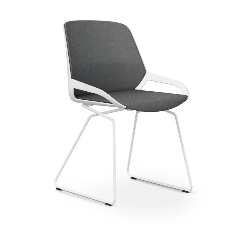 Skid-base chair Aeris Numo Comfort Gray/White without armrests, New - Comfortable seating
