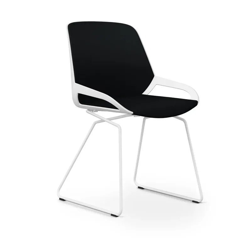 Skid-base chair Aeris Numo Comfort Black/White without armrests, New - Comfortable seating