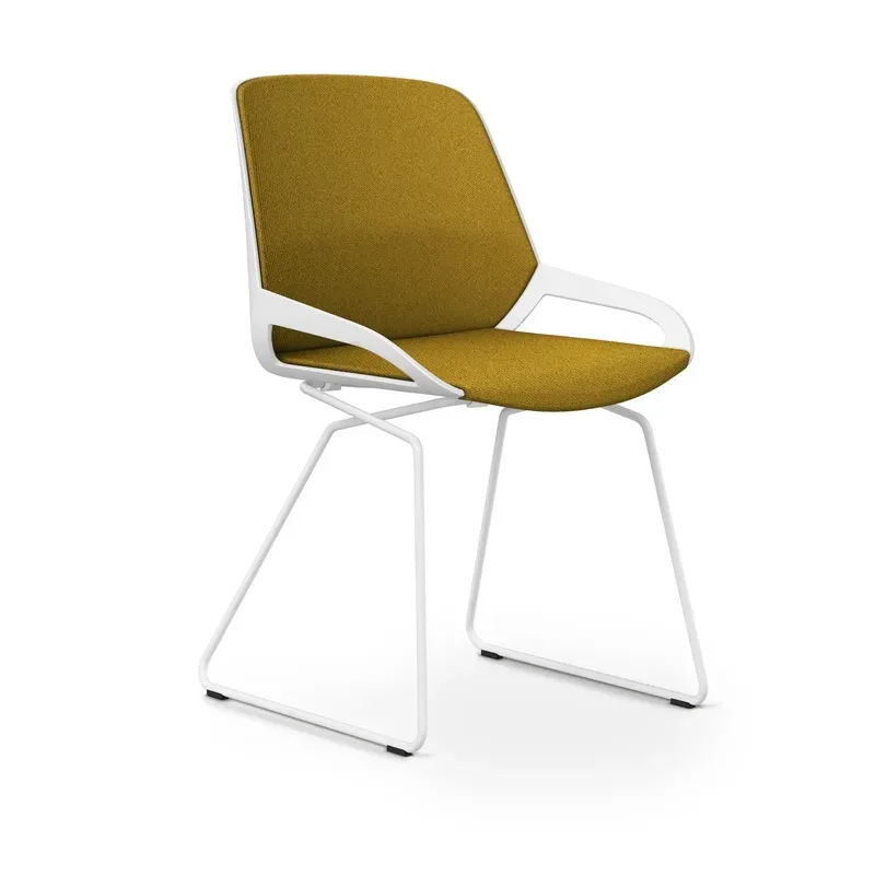 Skid-base chair Aeris Numo Comfort Yellow/White without armrests, New - Comfortable seating