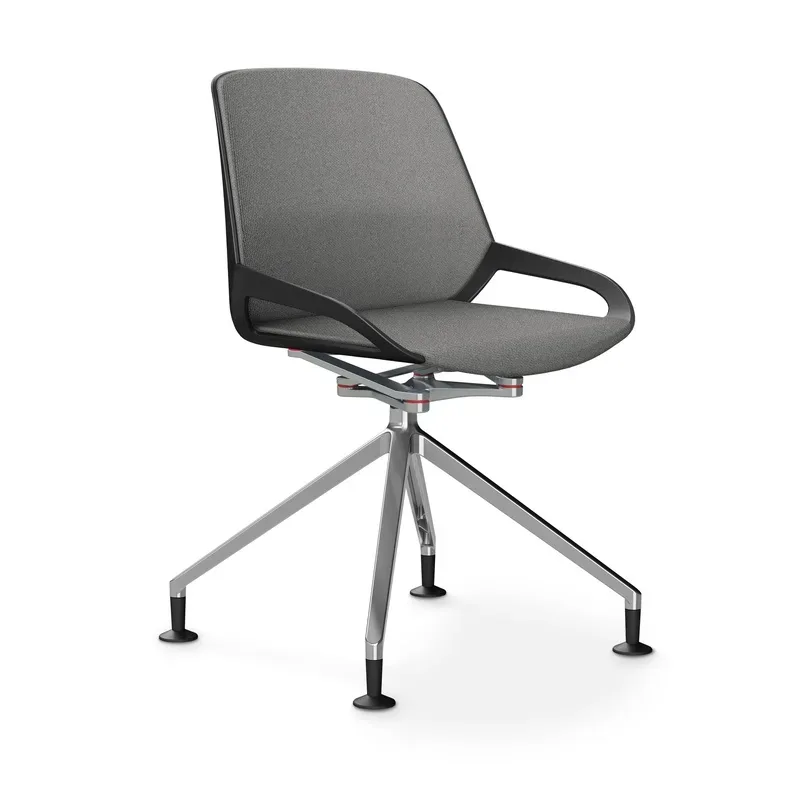Aeris Numo Comfort conference chair Light grey/Black / chrome without armrests, New - Perfect for office and reception
