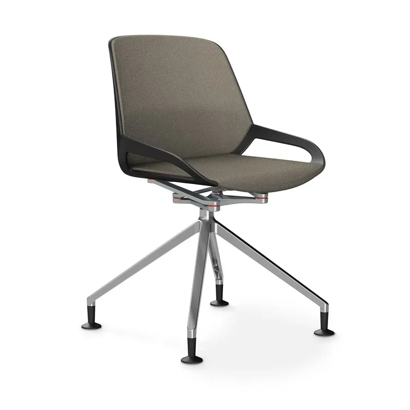Aeris Numo Comfort conference chair Beige/Black / chrome without armrests, New - Perfect for office and reception