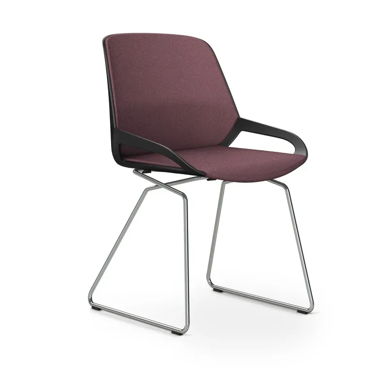 Skid-base chair Aeris Numo Comfort Light violet/Black / chrome without armrests, New - Comfortable seating