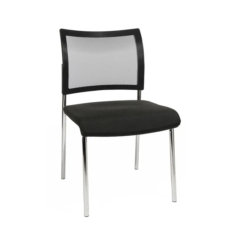 Topstar Visit Net conference chair Black/Chrome-plated without armrests, New - Perfect for office and reception