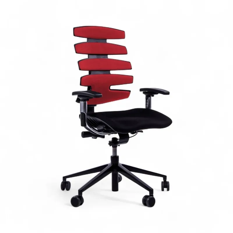 Office chair SitagWave with 3D armrests, Red/Black, New, Ergonomic chair - ideal for flexible working
