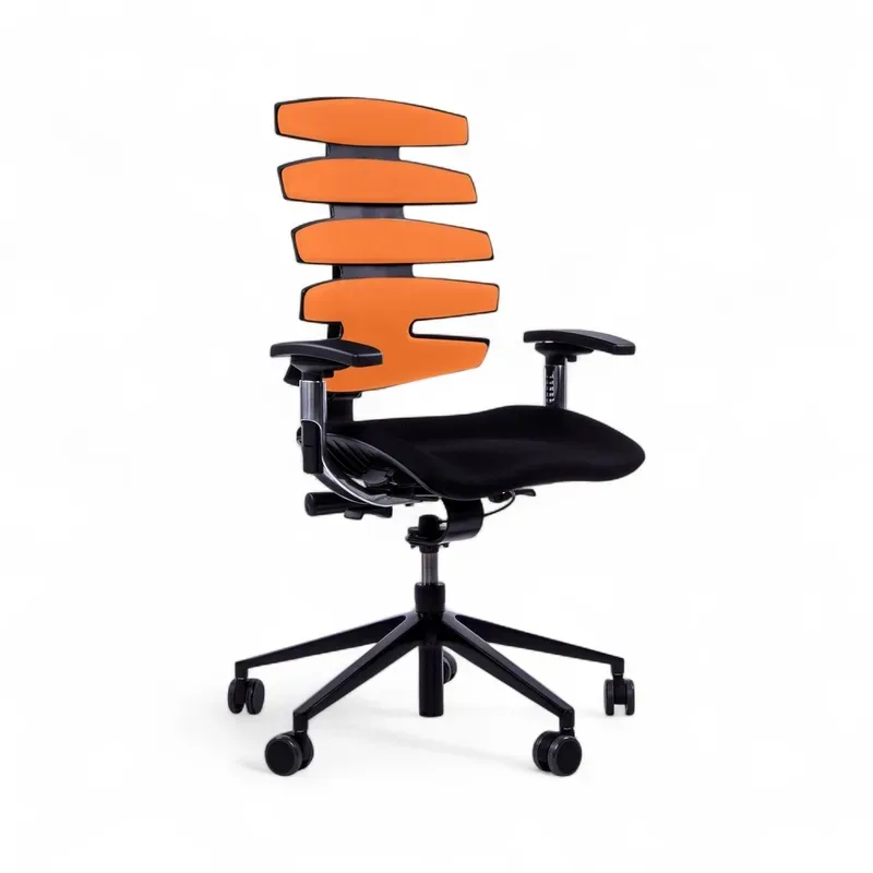 Office chair SitagWave with 3D armrests, Orange/Black, New, Ergonomic chair - ideal for flexible working