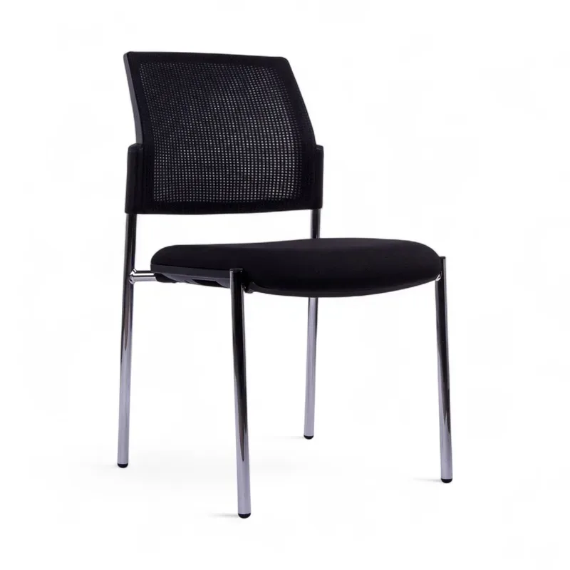 4-leg chair Chairzone Self One Visit 10 Black/Chrome-plated without armrests, New - Perfect for office and reception
