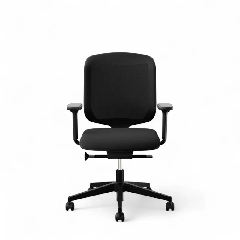 Giroflex 434 Chair 2 Go office chair with 1D armrests, Black/Black, New, Ergonomic chair - ideal for flexible working