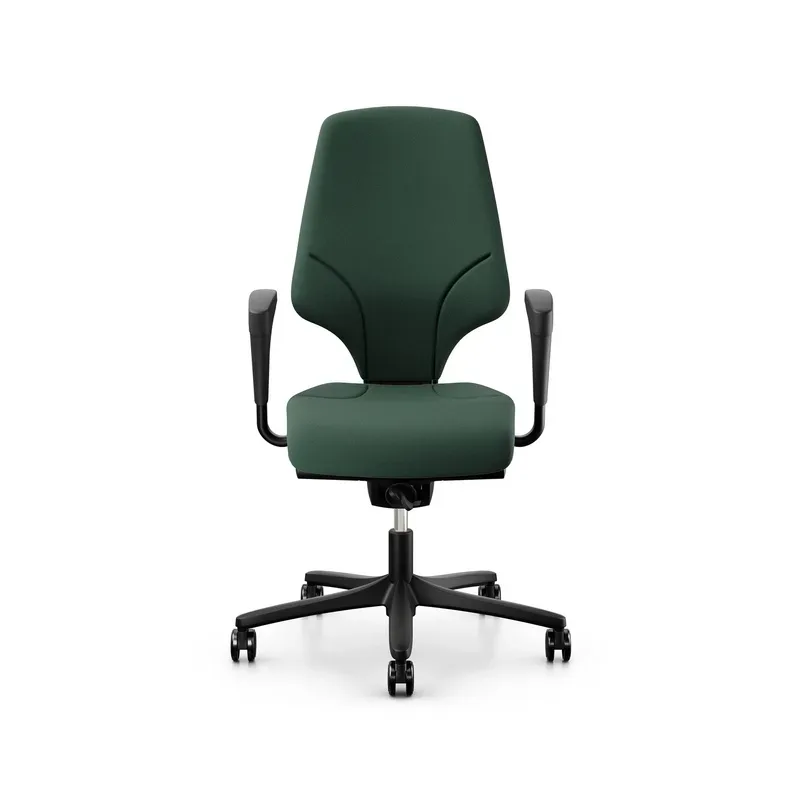 Office swivel chair Giroflex 64-3578 with 1D armrests, Dark green/Black, New, Ergonomic chair - ideal for flexible working