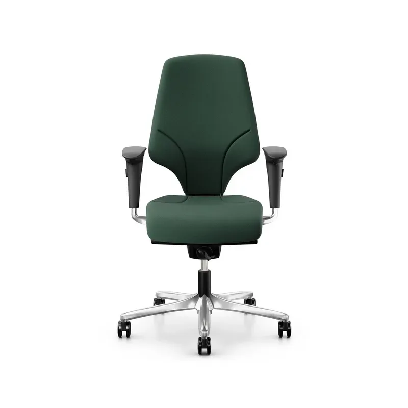Office swivel chair Giroflex 64-3578 with 4D armrests, Dark green/Chrome-plated, New, Ergonomic chair - ideal for flexible working