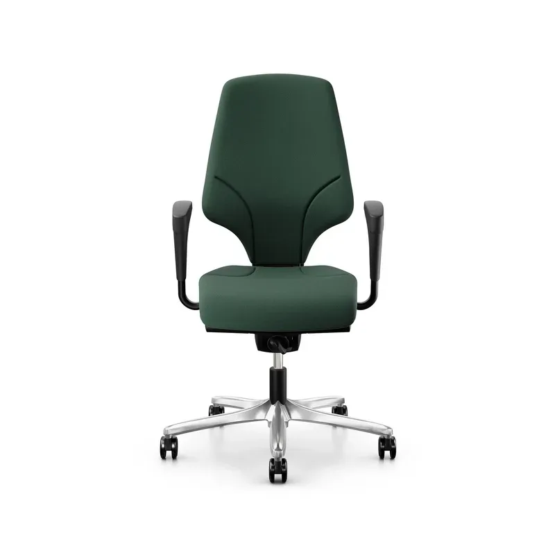 Office swivel chair Giroflex 64-3578 with 1D armrests, Dark green/Chrome-plated, New, Ergonomic chair - ideal for flexible working