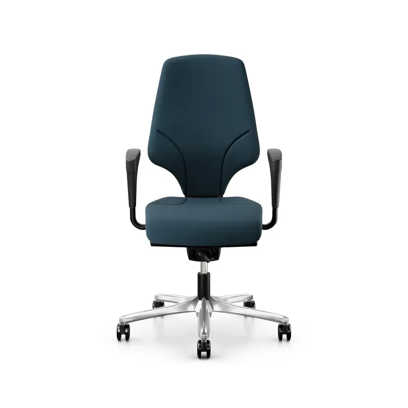 Office swivel chair Giroflex 64-3578 with 1D armrests, Blue/Chrome-plated, New, Ergonomic chair - ideal for flexible working