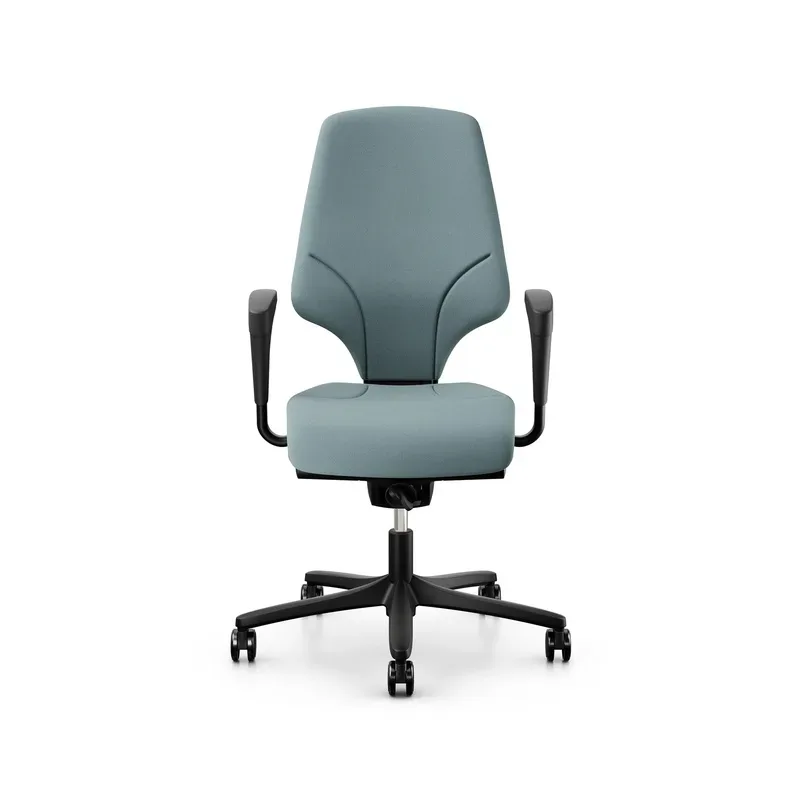 Office swivel chair Giroflex 64-3578 with 1D armrests, Light blue/Black, New, Ergonomic chair - ideal for flexible working