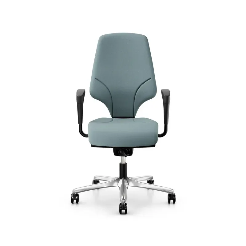 Office swivel chair Giroflex 64-3578 with 1D armrests, Light blue/Chrome-plated, New, Ergonomic chair - ideal for flexible working