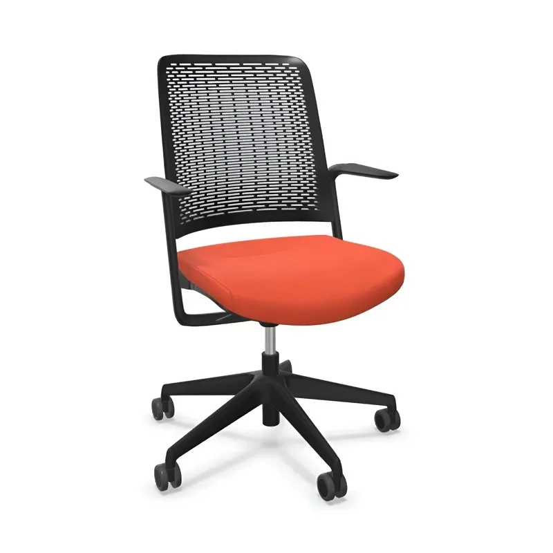 Office chair Sitag WithMe with fixed armrests, Orange/Black, New, Ergonomic chair - ideal for flexible working