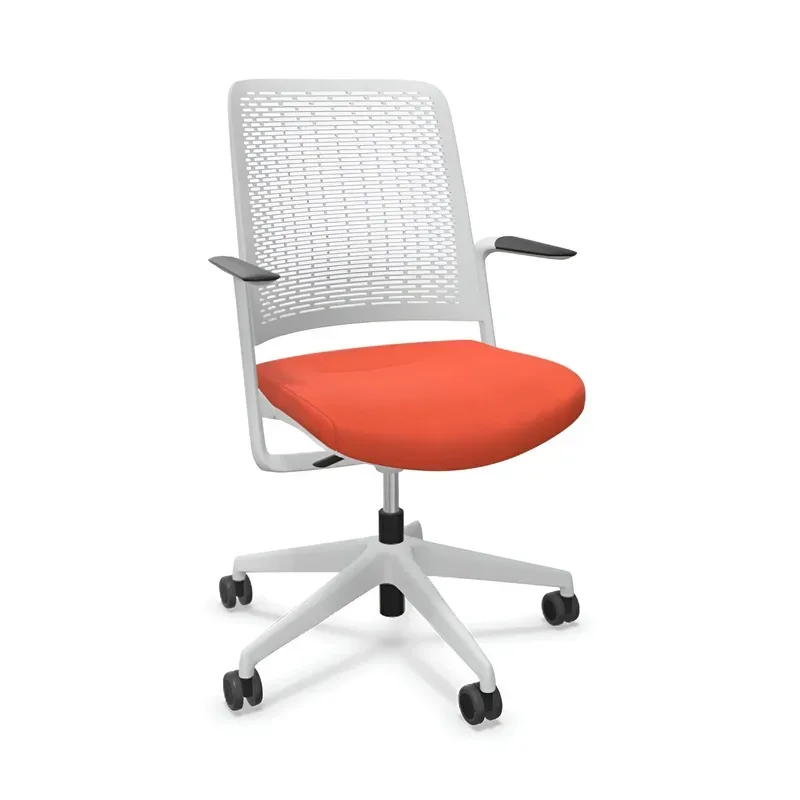 Office chair Sitag WithMe with fixed armrests, Orange/Light grey, New, Ergonomic chair - ideal for flexible working
