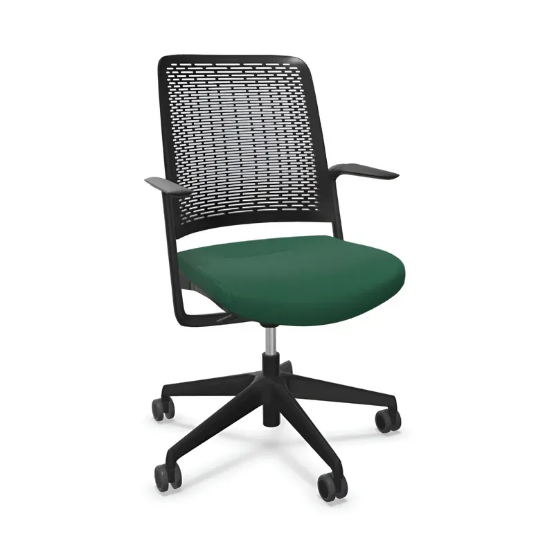 Office chair Sitag WithMe with fixed armrests, Green/Black, New, Ergonomic chair - ideal for flexible working