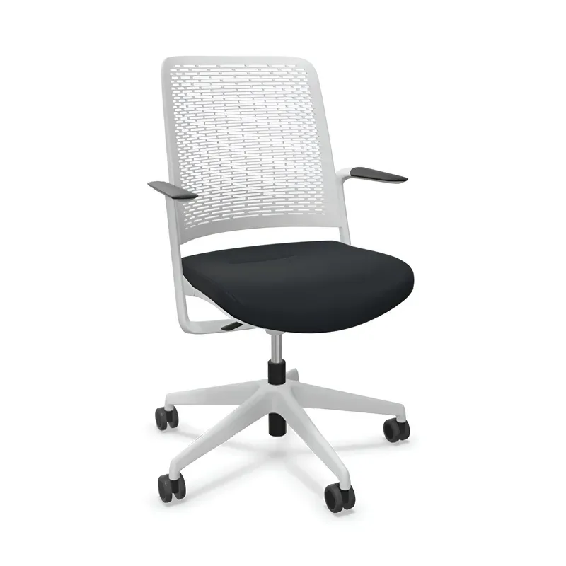 Office chair Sitag WithMe with fixed armrests, Black/Light grey, New, Ergonomic chair - ideal for flexible working