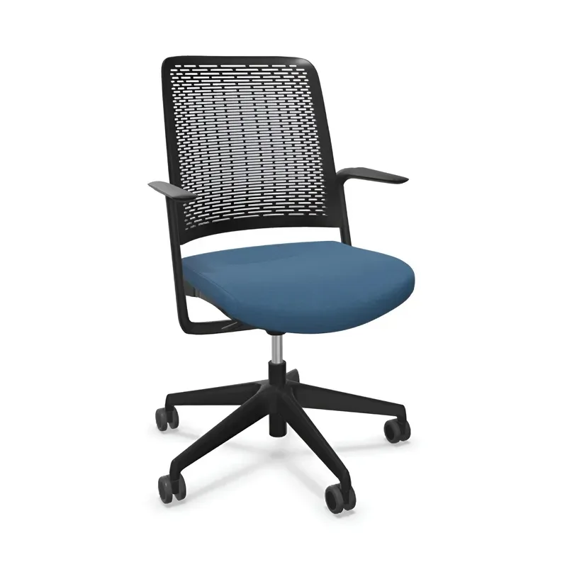 Office chair Sitag WithMe with fixed armrests, Blue/Black, New, Ergonomic chair - ideal for flexible working
