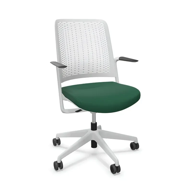 Office chair Sitag WithMe with fixed armrests, Green/Light grey, New, Ergonomic chair - ideal for flexible working