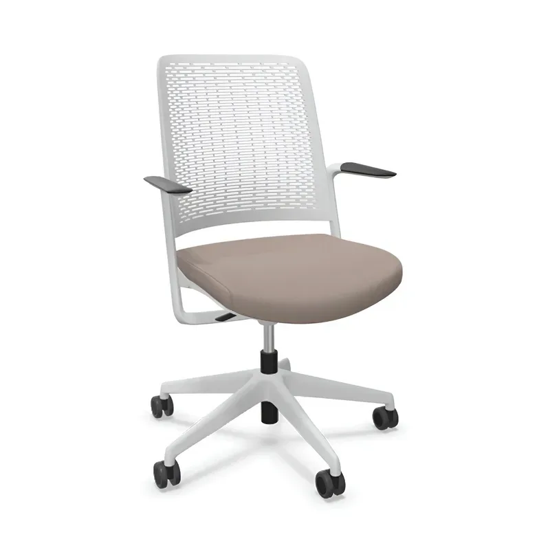 Office chair Sitag WithMe with fixed armrests, Light brown/Light grey, New, Ergonomic chair - ideal for flexible working