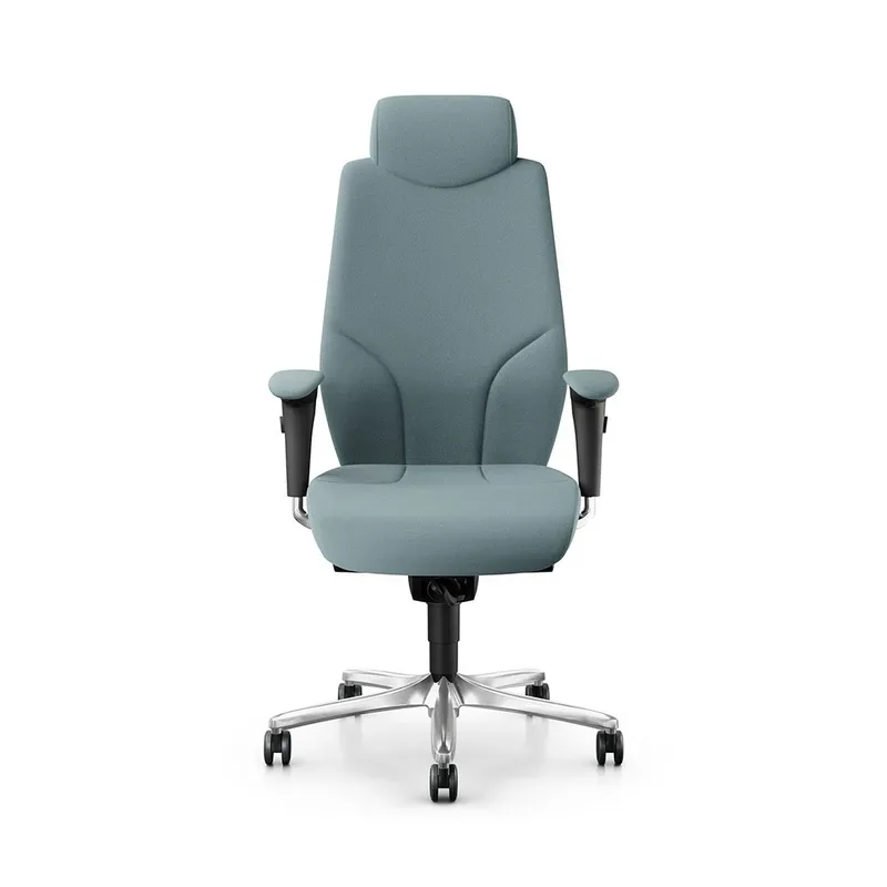 Giroflex 64-9778 executive chair with 4D armrests, Light blue/Chrome-plated, New, Ergonomic chair - ideal for flexible working